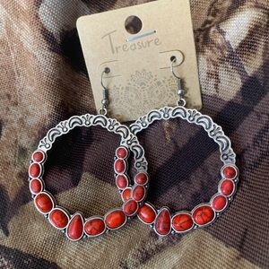 Red Navajo stone earrings